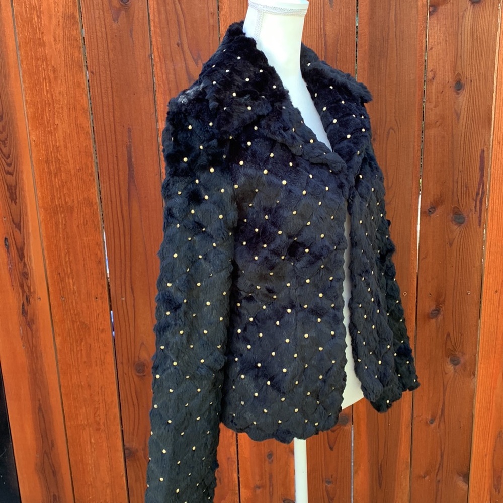 Sheri Bodell Black Rabbit Fur Jacket - Picture 3 of 9